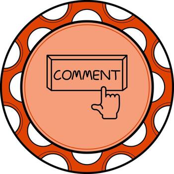 Comment Finger Tap Button Custom UI Art Layout vector