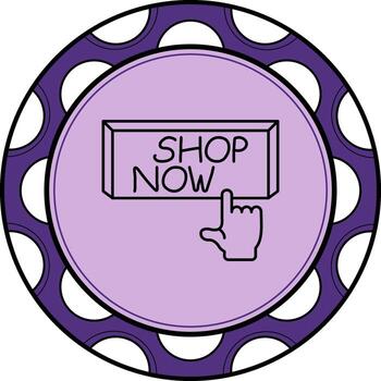 Shop Now Finger Tap Button Dynamic Creative Design Feature vector