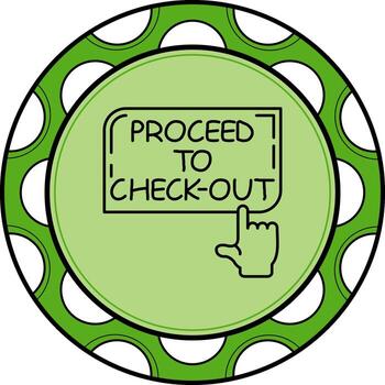 Continuar a revisa dedo grifo botón innovador plano gráfico diseño vector