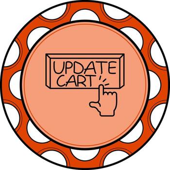 actualizar carro dedo grifo botón innovador plano diseño objeto vector