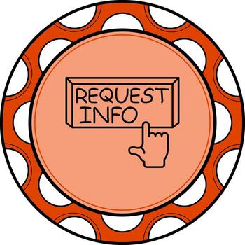 Request Info Finger Tap Button Dynamic Creative Art Layout vector