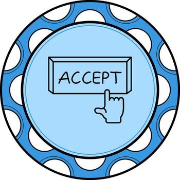 Accept Finger Tap Button Professional Web Graphic Element vector