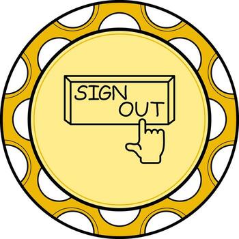 Sign Out Finger Tap Button Balanced Creative Element vector