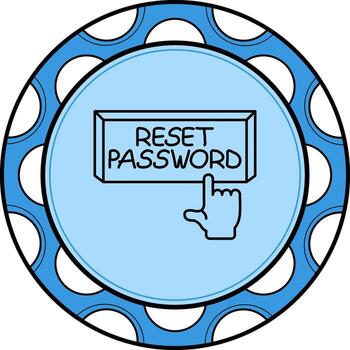Reset Password Finger Tap Button Professional UI Graphic Shape vector