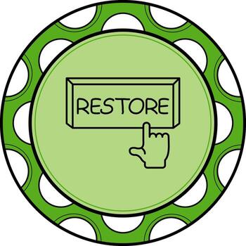 Restore Finger Tap Button Clean Design Object vector