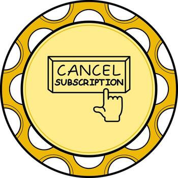 Cancel Subscription Finger Tap Button Custom Modern Graphic Element vector