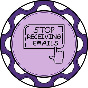 Stop Receiving Emails Finger Tap Button Dynamic Web Art Feature vector