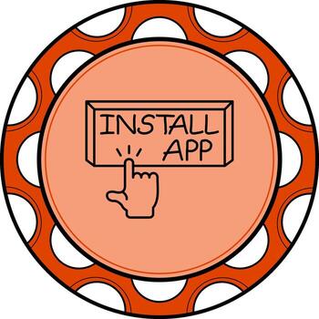 Instalar en pc aplicación dedo grifo botón alto calidad plano objeto vector