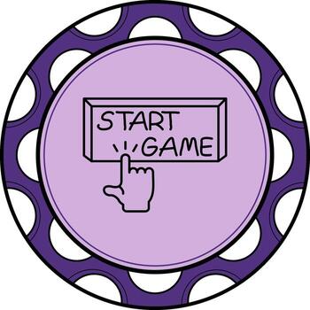 Start Game Finger Tap Button Modern UI Graphic Feature vector