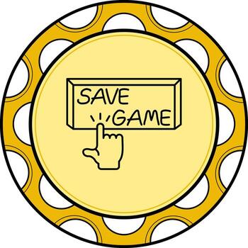 Save Game Finger Tap Button Elegant Digital Design Object vector