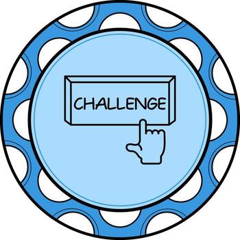 Challenge Finger Tap Button Stylish Creative Art Feature vector