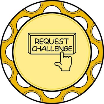 Request Challenge Finger Tap Button Innovative Flat Design Object vector