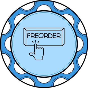 Preorder Finger Tap Button Dynamic Creative Design Feature vector