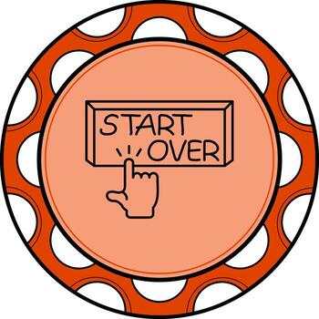 Start Over Finger Tap Button High Quality Design Object vector