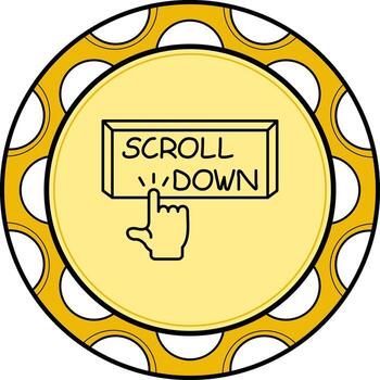 Scroll Down Finger Tap Button Balanced Web Graphic Feature vector