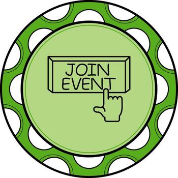 Join Event Finger Tap Button Elegant Branding Graphic Symbol vector