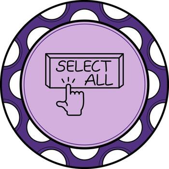 Seleccione todas dedo grifo botón moderno digital gráfico símbolo vector