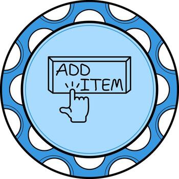 añadir articulo dedo grifo botón prima web diseño característica vector