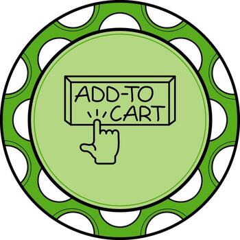 Add to Cart Finger Tap Button Refined Digital Shape vector