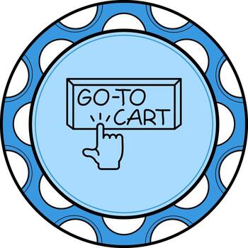 Vamos a carro dedo grifo botón equilibrado Arte símbolo vector