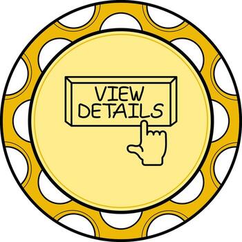 View Details Finger Tap Button Custom Modern Graphic Element vector