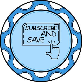 suscribir y salvar dedo grifo botón innovador marca gráfico objeto vector