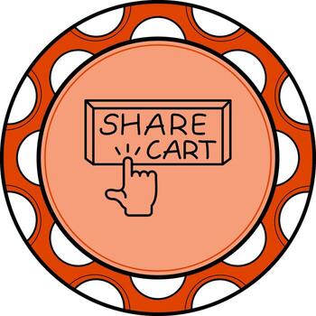 Share Cart Finger Tap Button Dynamic Web Art Feature vector