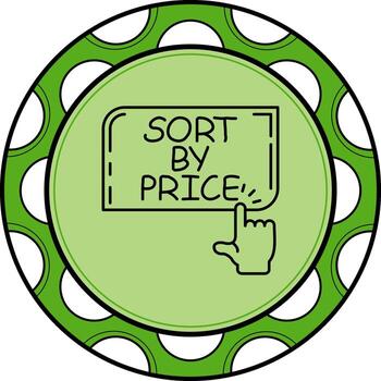 Sort by Price Finger Tap Button Dynamic Web Art Feature vector