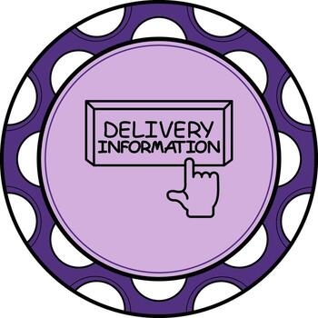 Delivery Information Finger Tap Button Stylish Web Design Symbol vector