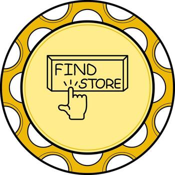 encontrar Tienda dedo grifo botón mínimo digital gráfico símbolo vector