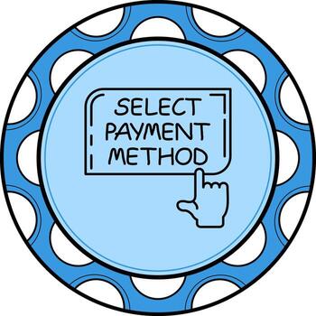 Seleccione pago método dedo grifo botón elegante ui diseño diseño vector