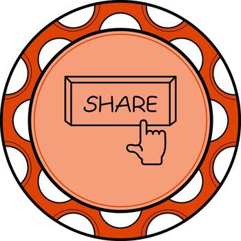 Share Finger Tap Button Distinct Branding Art Element vector