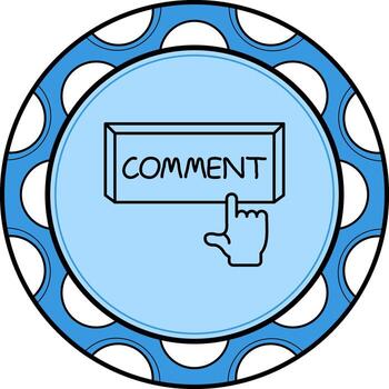 Comment Finger Tap Button Elegant Flat Design Element vector