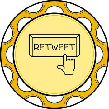 Retweet Finger Tap Button Stylish Web Design Symbol vector