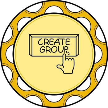 crear grupo dedo grifo botón único digital diseño objeto vector