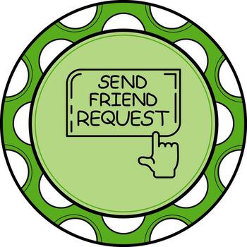 Send Friend Request Finger Tap Button Distinct Flat Design Symbol vector