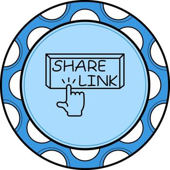 Share Link Finger Tap Button Clean Flat Graphic Object vector
