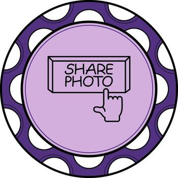 Share Photo Finger Tap Button Stylish UI Design Layout vector