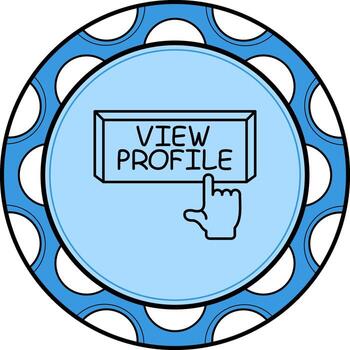 ver perfil dedo grifo botón mínimo plano forma vector