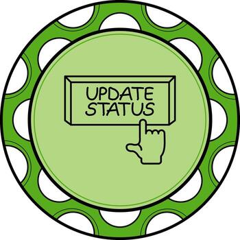 Update Status Finger Tap Button Dynamic Web Art Feature vector