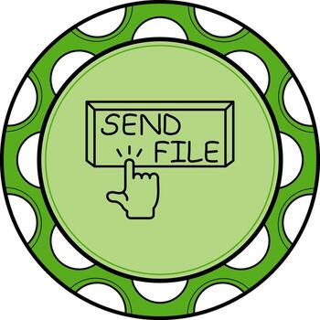 Send File Finger Tap Button Custom UI Art Layout vector