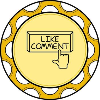 Like Comment Finger Tap Button Professional Web Graphic Element vector