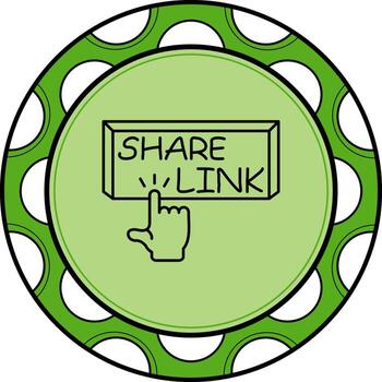 Share Link Finger Tap Button Custom Modern Graphic Element vector