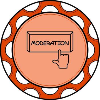 moderación dedo grifo botón refinado ui gráfico símbolo vector