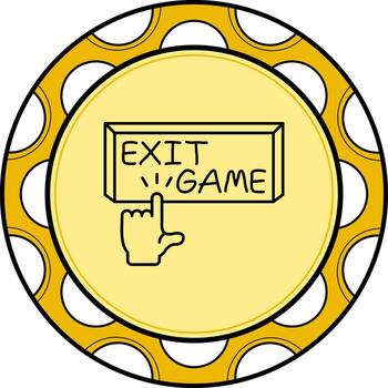 salida juego dedo grifo botón equilibrado marca gráfico diseño vector