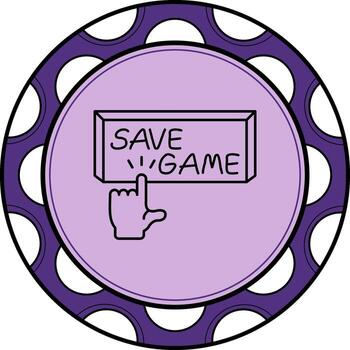 Save Game Finger Tap Button Dynamic Creative Art Layout vector