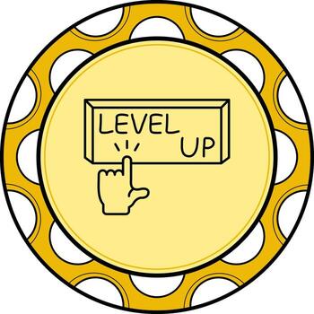 nivel arriba dedo grifo botón elegante plano diseño objeto vector