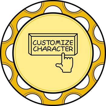 Customize Character Finger Tap Button Refined UI Graphic Symbol vector