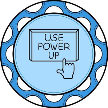 Use Power Up Finger Tap Button Custom Flat Design Shape vector