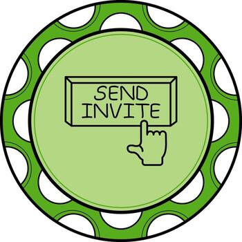 Send Invite Finger Tap Button Dynamic UI Design Object vector